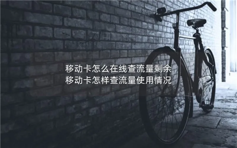 移动卡怎么在线查流量剩余 移动卡怎样查流量使用情况