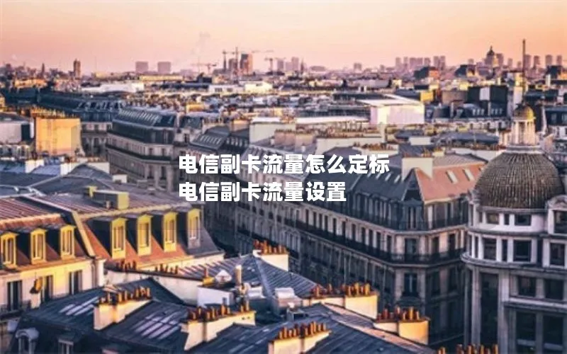 电信副卡流量怎么定标 电信副卡流量设置
