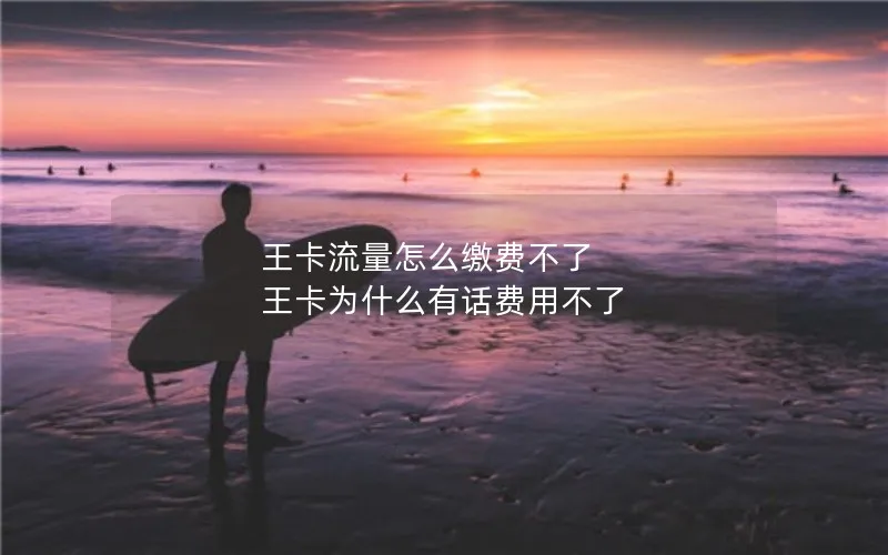 王卡流量怎么缴费不了 王卡为什么有话费用不了