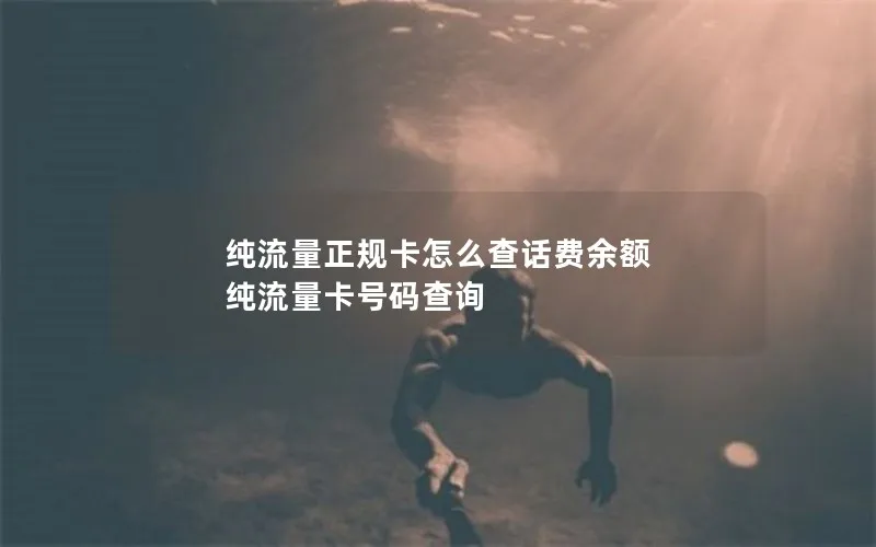 纯流量正规卡怎么查话费余额 纯流量卡号码查询