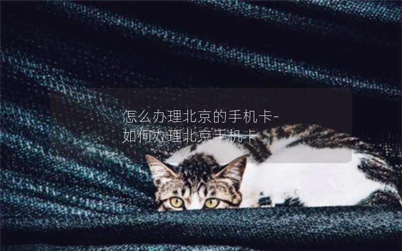 怎么办理北京的手机卡-如何办理北京手机卡