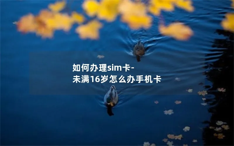 如何办理sim卡-未满16岁怎么办手机卡