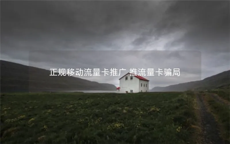 正规移动流量卡推广 推流量卡骗局