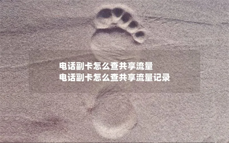 电话副卡怎么查共享流量 电话副卡怎么查共享流量记录