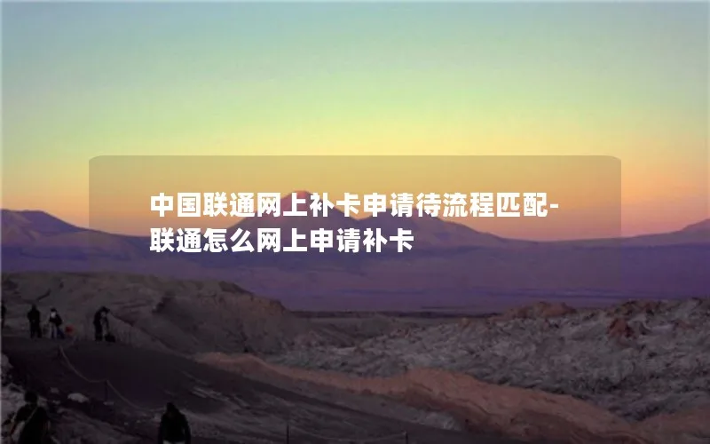 中国联通网上补卡申请待流程匹配-联通怎么网上申请补卡
