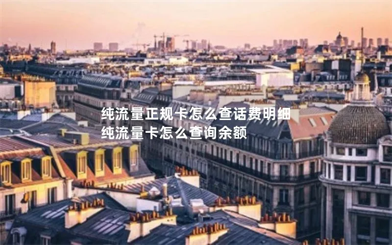 纯流量正规卡怎么查话费明细 纯流量卡怎么查询余额