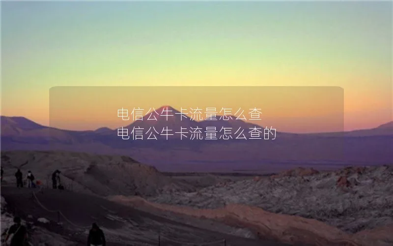 电信公牛卡流量怎么查 电信公牛卡流量怎么查的