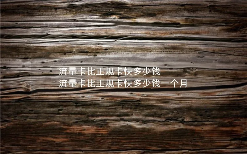 流量卡比正规卡快多少钱 流量卡比正规卡快多少钱一个月