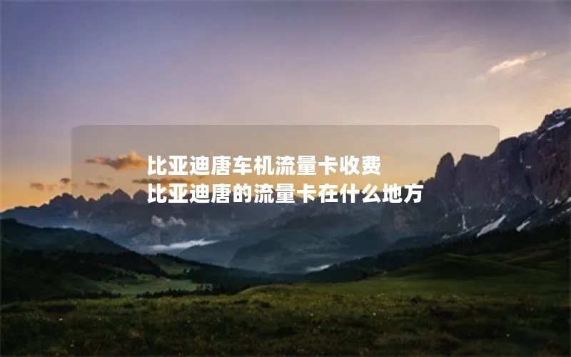 比亚迪唐车机流量卡收费 比亚迪唐的流量卡在什么地方