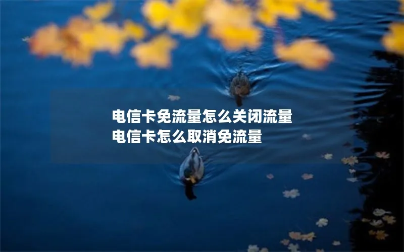 电信卡免流量怎么关闭流量 电信卡怎么取消免流量