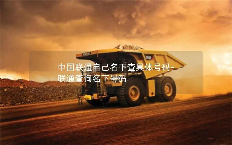 中国联通自己名下查具体号码-联通查询名下号码
