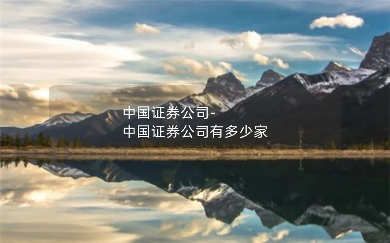 中国证券公司-中国证券公司有多少家