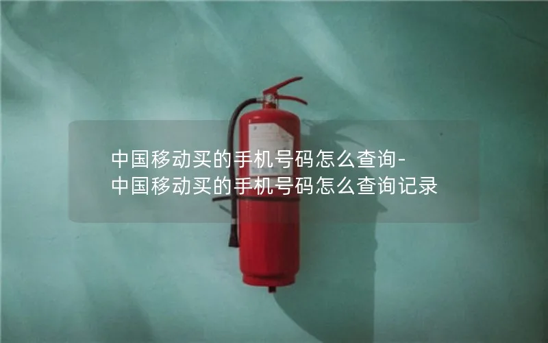 中国移动买的手机号码怎么查询-中国移动买的手机号码怎么查询记录