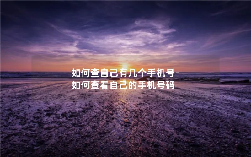 如何查自己有几个手机号-如何查看自己的手机号码