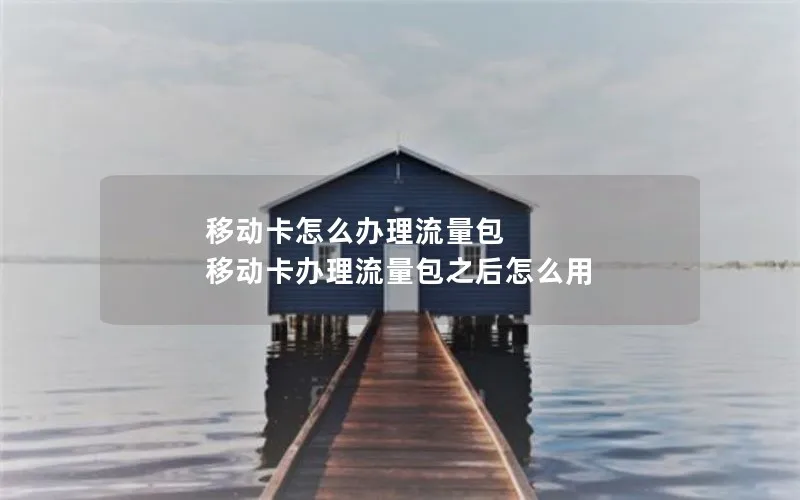 移动卡怎么办理流量包 移动卡办理流量包之后怎么用