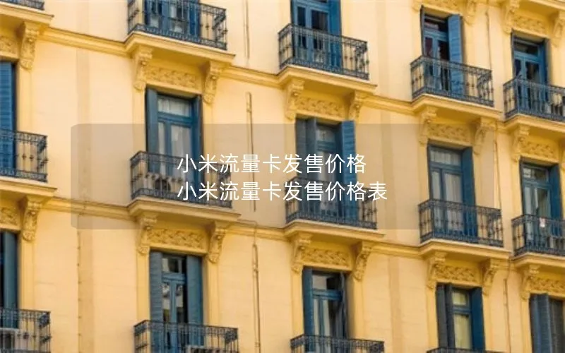小米流量卡发售价格 小米流量卡发售价格表
