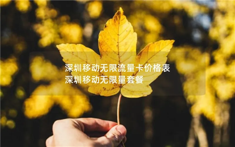 深圳移动无限流量卡价格表 深圳移动无限量套餐
