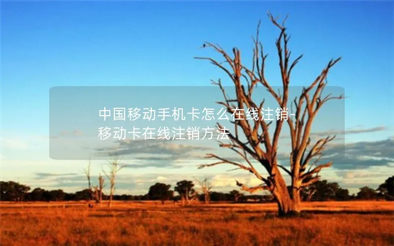 中国移动手机卡怎么在线注销-移动卡在线注销方法