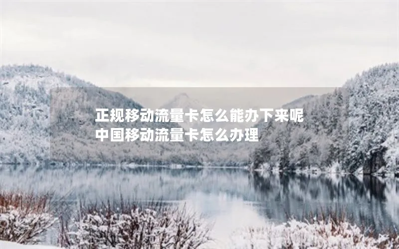 正规移动流量卡怎么能办下来呢 中国移动流量卡怎么办理