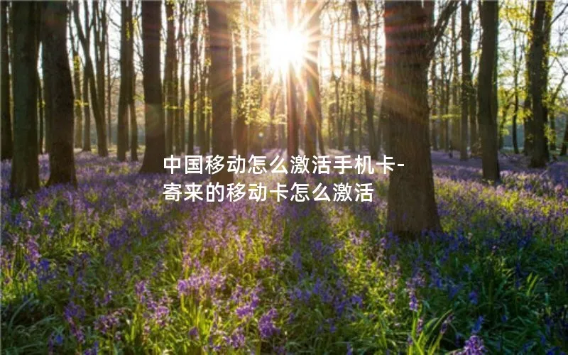 中国移动怎么激活手机卡-寄来的移动卡怎么激活