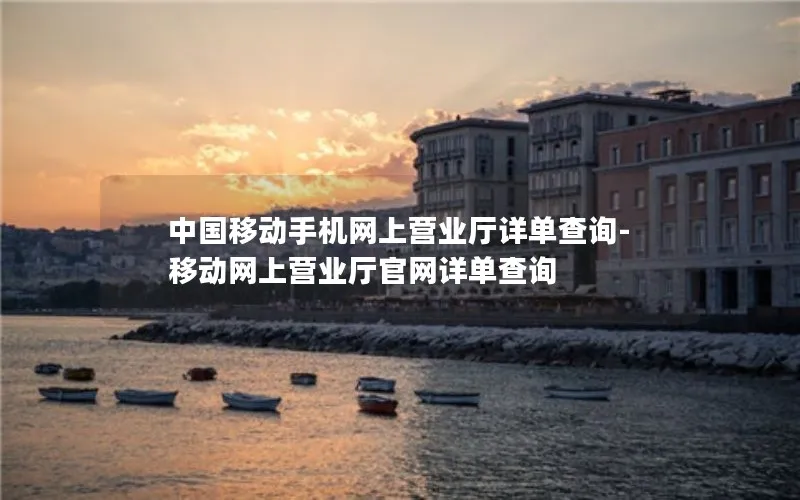 中国移动手机网上营业厅详单查询-移动网上营业厅官网详单查询