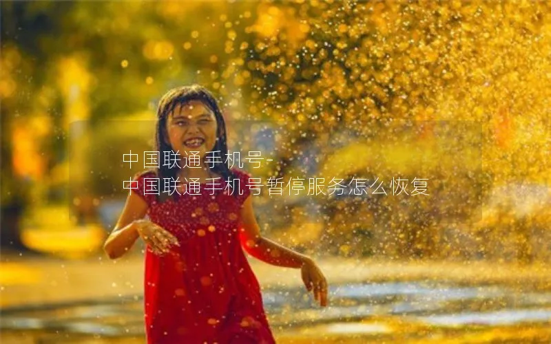 中国联通手机号-中国联通手机号暂停服务怎么恢复