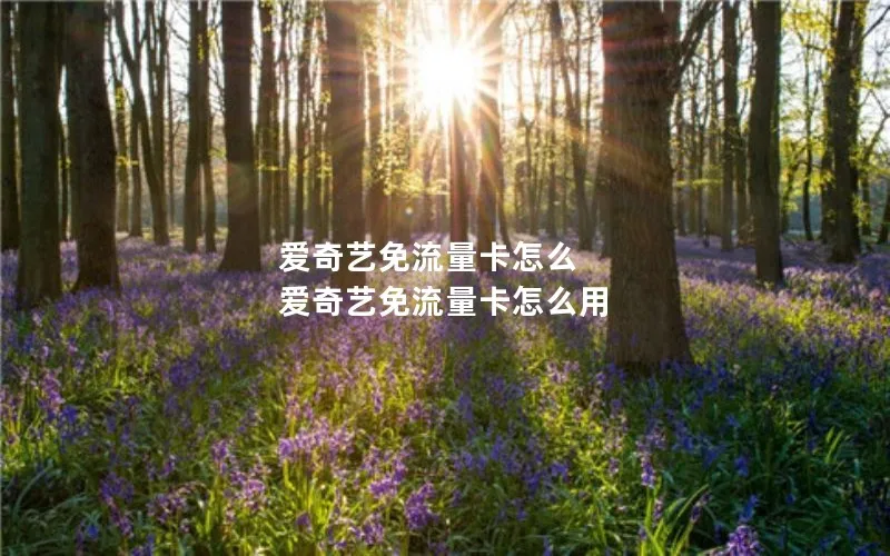 爱奇艺免流量卡怎么 爱奇艺免流量卡怎么用