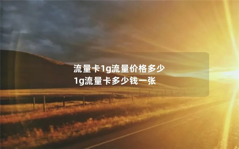 流量卡1g流量价格多少 1g流量卡多少钱一张