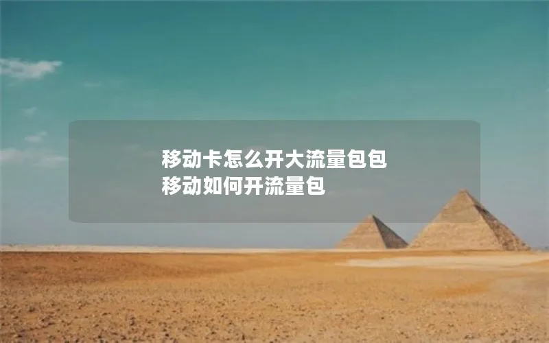 移动卡怎么开大流量包包 移动如何开流量包