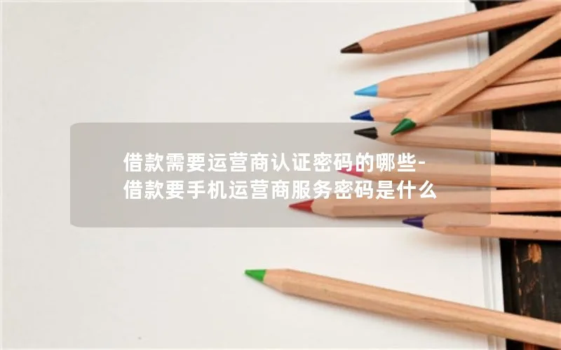 借款需要运营商认证密码的哪些-借款要手机运营商服务密码是什么