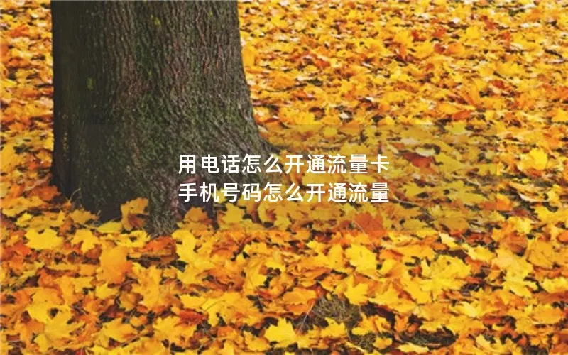 用电话怎么开通流量卡 手机号码怎么开通流量