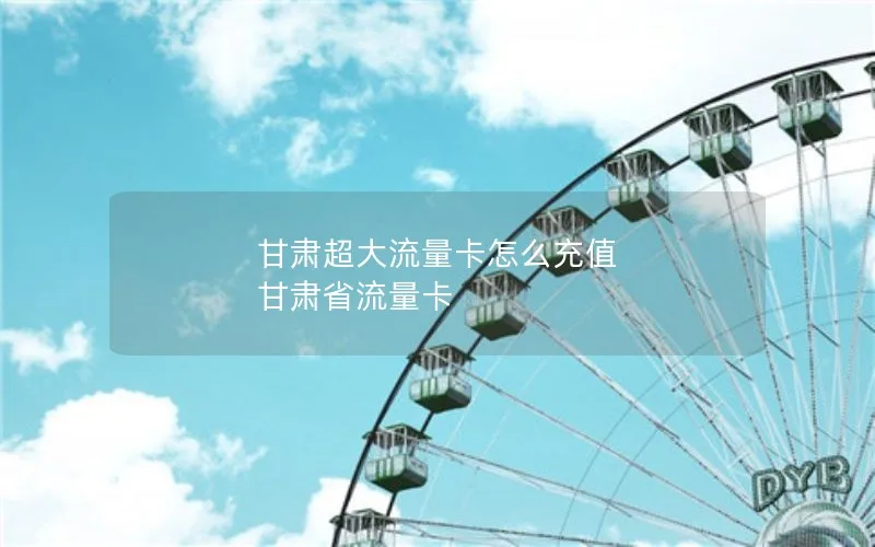 甘肃超大流量卡怎么充值 甘肃省流量卡