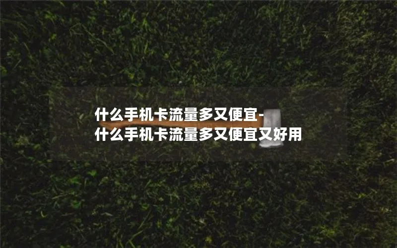 什么手机卡流量多又便宜-什么手机卡流量多又便宜又好用