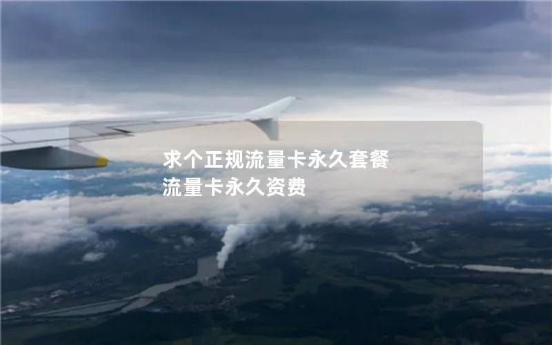求个正规流量卡永久套餐 流量卡永久资费