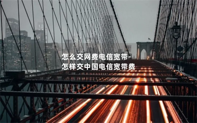 怎么交网费电信宽带-怎样交中国电信宽带费