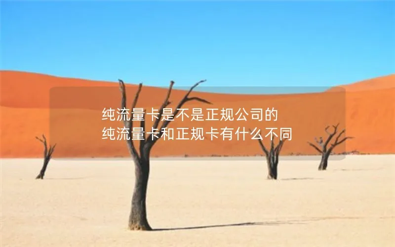 纯流量卡是不是正规公司的 纯流量卡和正规卡有什么不同